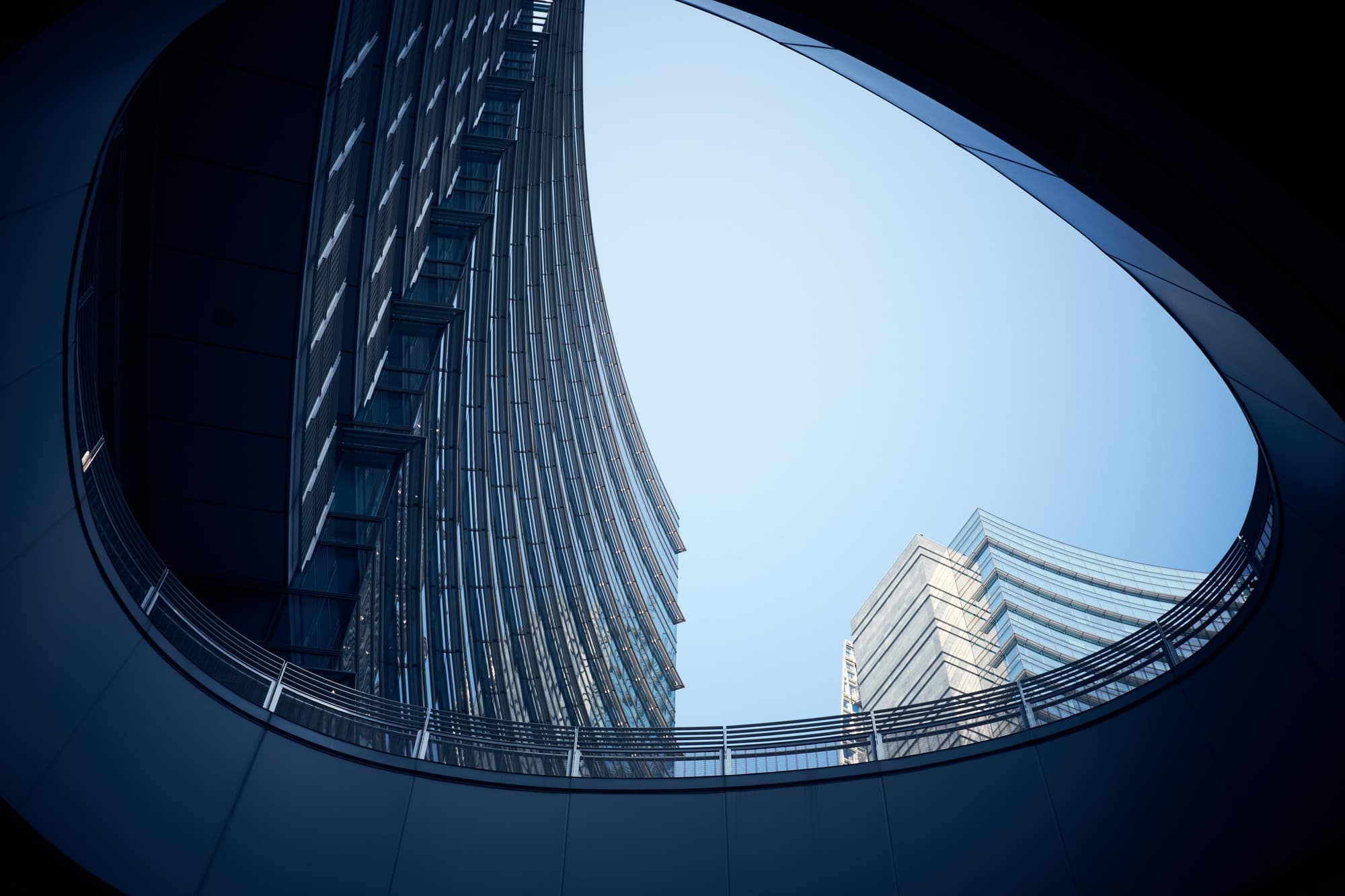 Modern financial district architecture